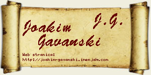 Joakim Gavanski vizit kartica